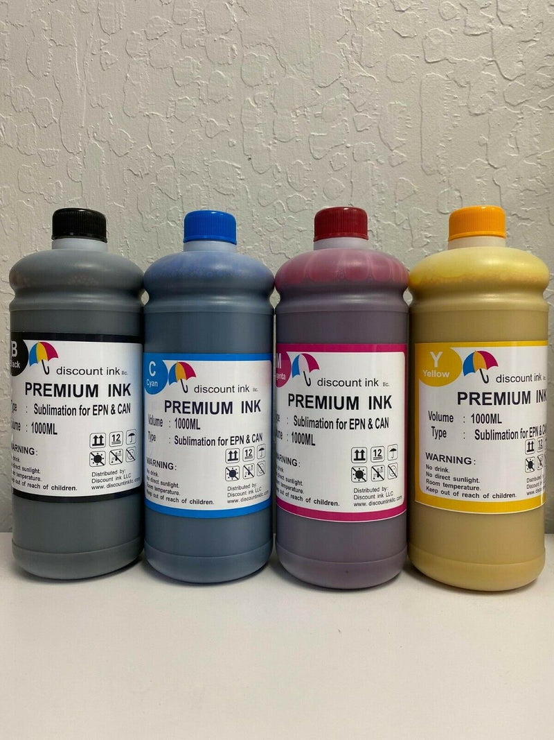 4x1000ml Universal Sublimation Refill Ink Bottles
