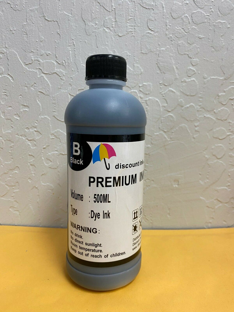 16 oz Pint 500 ml Black ink kit refill any printer HP Xerox Canon Lexmark Epson