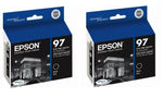 Twin Genuine Epson 97 T097 Black Ink Stylus NX515 NX510 Workforce 40 600 610 615