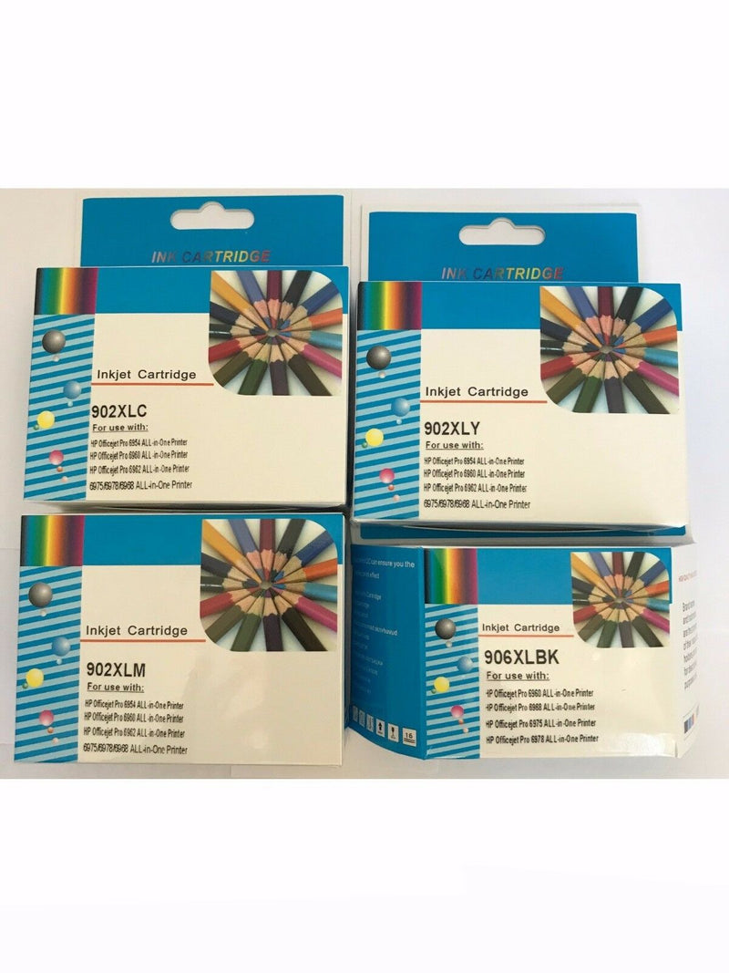 4PK 902XL High Yield Ink Cartridge compatible for HP 6950 6958 Pro 6960