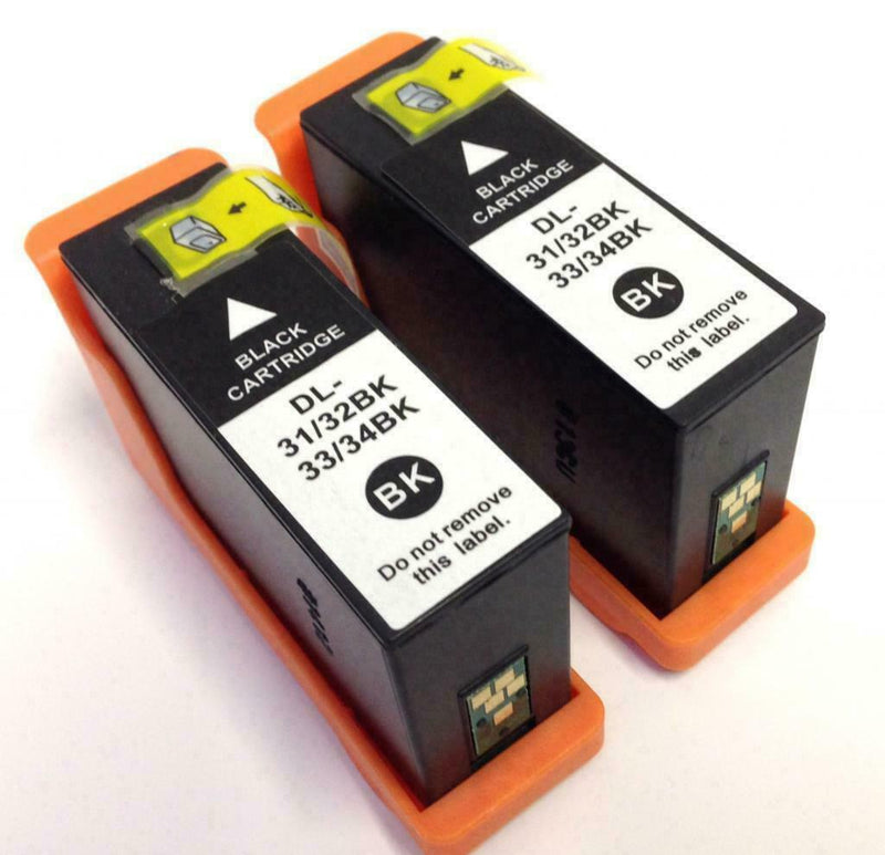 Compatible 2 Pack Dell 31 Series Black Ink Cartridges Inkjet Printer V525w V725