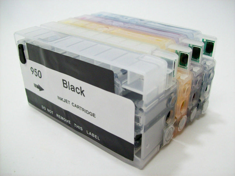 4 Refillable Ink Cartridges Compatible for HP 950/XL HP 951 Non-OEM 8600 8610