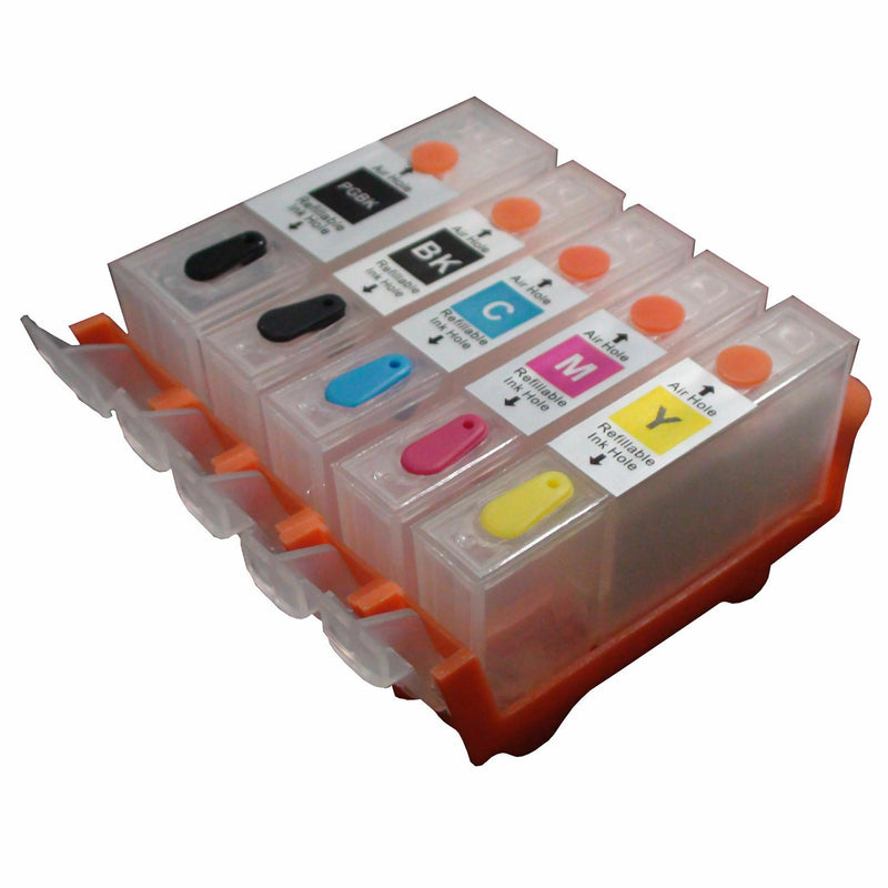 5 empty REFILLABLE INK CARTRIDGES for Canon PIXMA MG8250 MX715 MX882 MX885 MX892