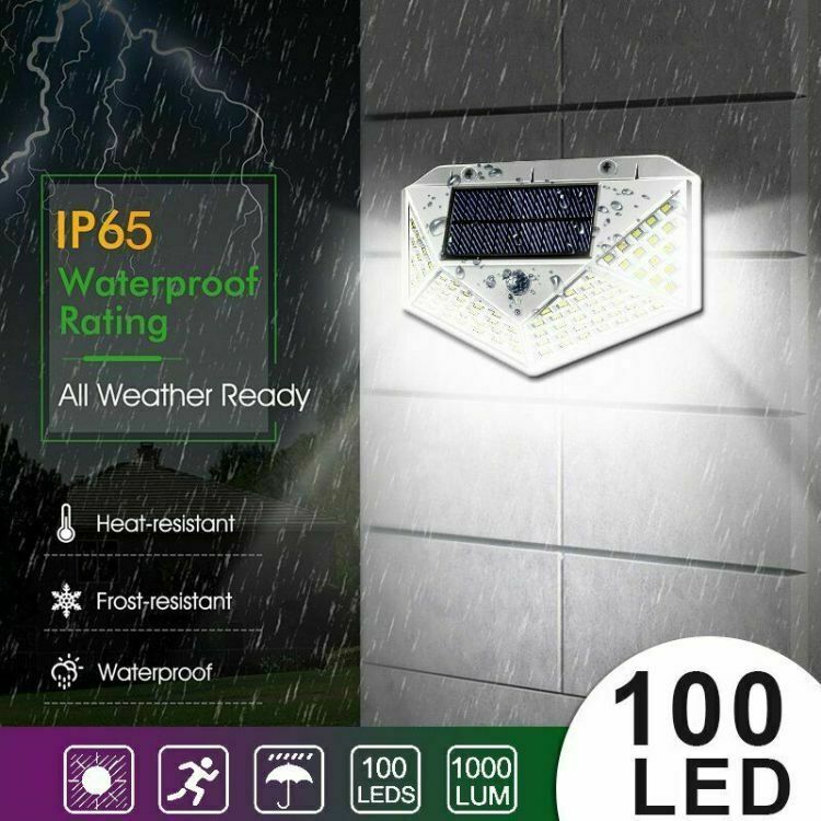 2x LED Solar PIR Motion Sensor White Light Outdoor Security Garden Waterproof