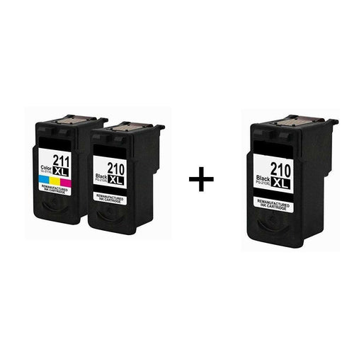 3 PACK PG 210XL CL-211 XL Ink for Canon PIXMA MP240 MP250 MP480 MP490