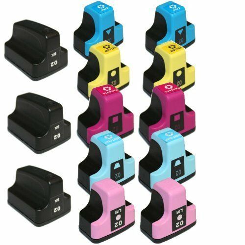 13PK Comp For HP 02 Combo Ink Cartridge Photosmart C7280 8230 8238 8250