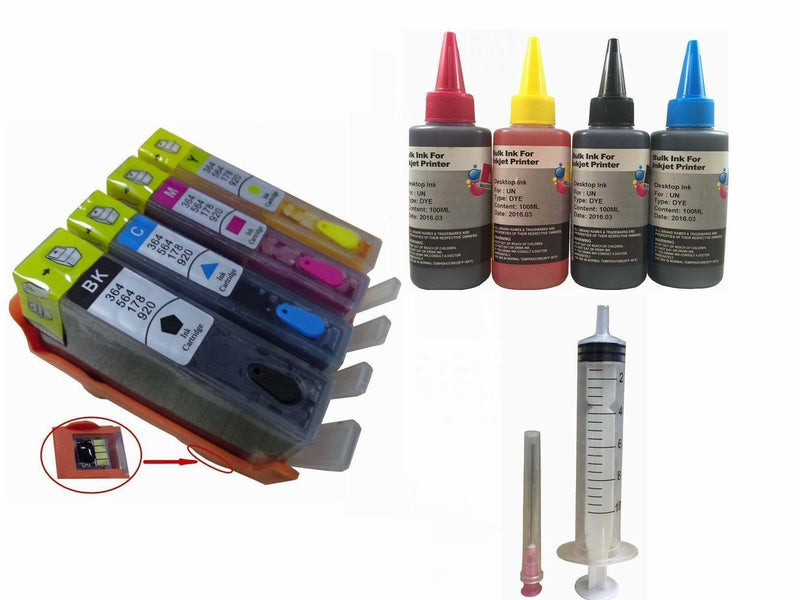 4 PK combo Refillable ink cartridge kit HP 920xl for OfficeJet 6000 6500 7000