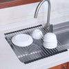 Black Kitchen Stainless Steel Folding Drain Rack Sink Food Drying Drainer Roll