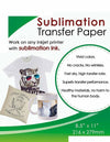 50 Sheets Sublimation Ink Transfer Paper 8.5x14 Epson All Inkjet Printers