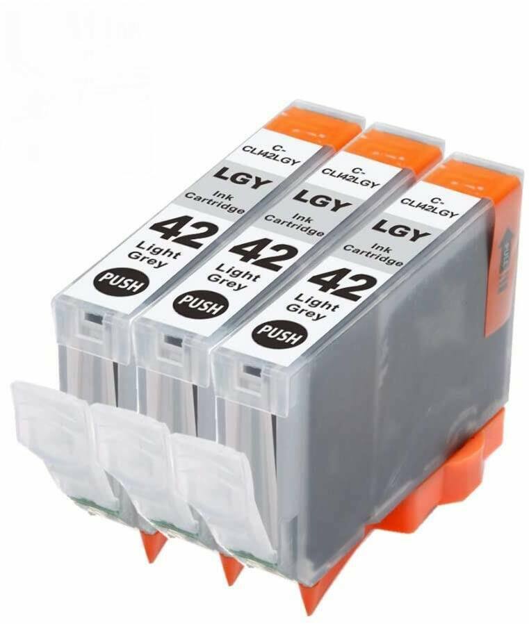 3 Compatible  ink Cartridges for Canon CLI-42 Inkjet PIXMA PRO-100 (3 LightGray)