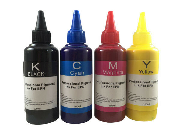 4x100ml Pigment Refill Ink for HP Refillable Cartridges/CISS