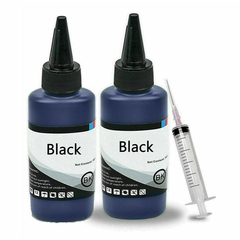 200ml Bulk Black Premium Refill Ink for All HP Canon Epson Lexmark Printers