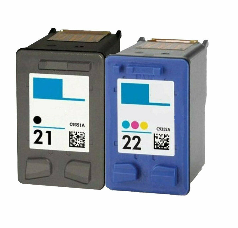 Refilled HP 21 & 22 Ink Cartridge Replacement for HP PSC 1410 Deskjet F4180