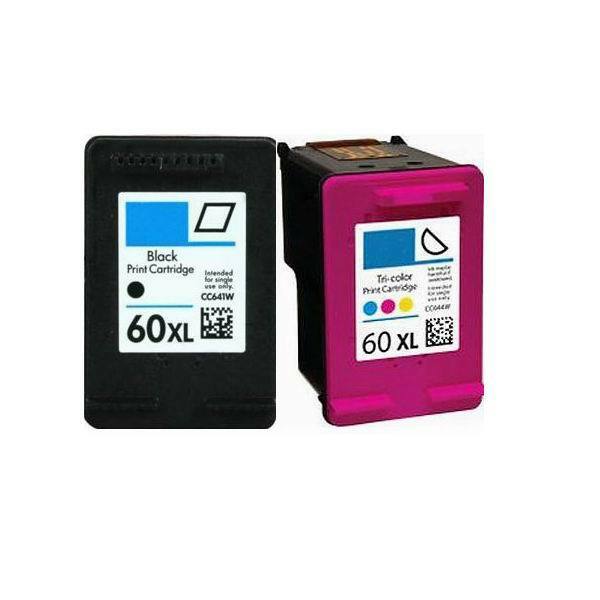 2 HP 60XL Black Color Ink F4440 F4200 D2660 C4798 D1660 D2560 F4288