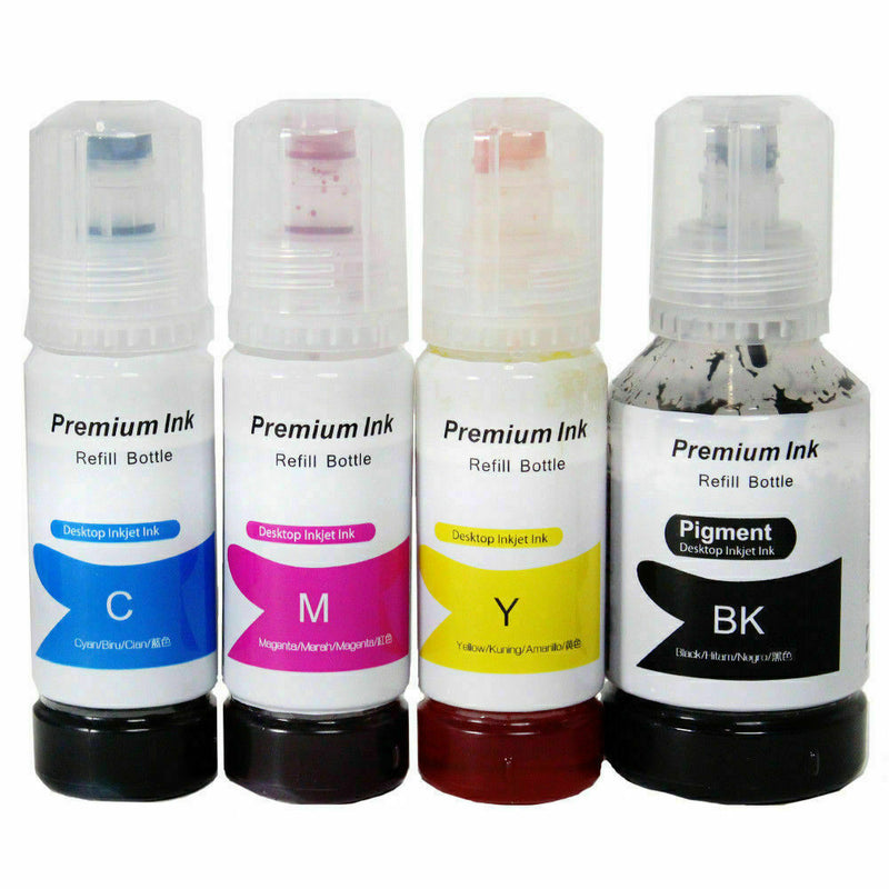 Compatible Epson 522 EcoTank Ink Bottles BK Cyan Magenta Yellow ET-2720, ET-4700