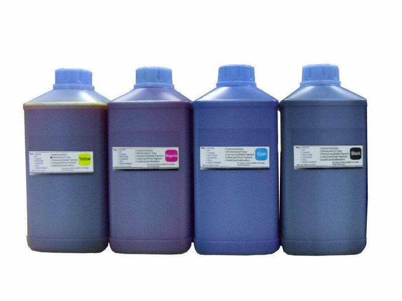 4X 1000ml Dye Refill Ink For Epson Refillable Cartridges CIS CISS B Y M C