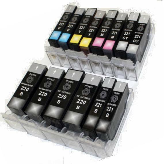 14 Compatible ink Canon PGI-220 CLI-221 Pixma MP540 MP980 MP990 ink cartridge