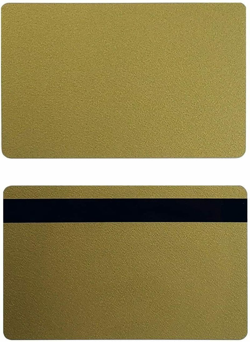 Pack of 100 Premium Graphic Quality Gold PVC w/HiCo 2 Track Cards CR80 30 Mil