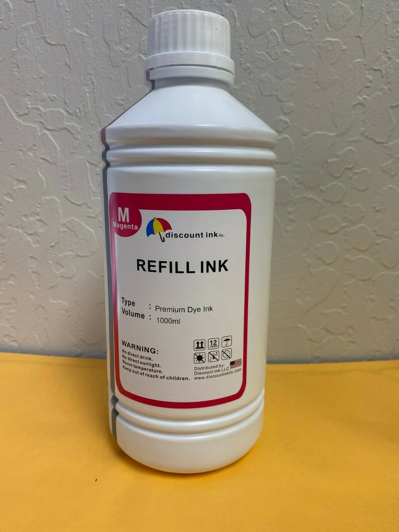 1000ml Magenta refill ink for HP Canon Brother Epson Refill CISS refillable