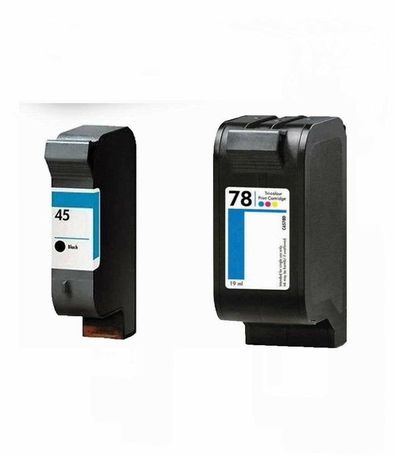 2 PACK 45 & 78 Blk/Clr Ink Cartridges For HP Deskjet 970 990C 995 6122 6127 9300