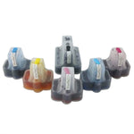 6 pks Refillable ink cartridge for HP 02 C5180 C6180 D7360 + 6x100ml ink bottles