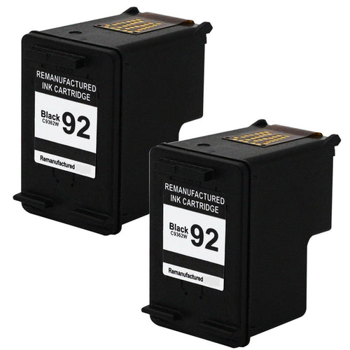 2 PK Ink Set for HP 92 Black Photosmart C3135 C3140 C3150 C3180 C4180 7850