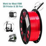 Silk Red PLA Satin Shiny 3D Printer Filament, 1.75mm Diameter 1kg Spool 2.2lbs