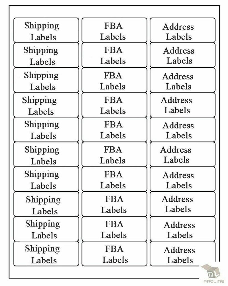 Address Labels 2.85 x 1 - Pack of 3,000 Labels, 100 Sheets Inkjet/Laser Printer