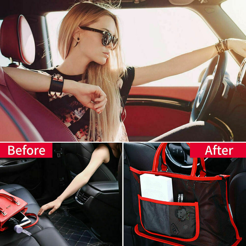 Univers Car Seat Side Storage Bag Mesh Net Pocket Handbag Holder Organizer