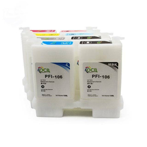 6 EMPTY REFILLABLE INK CARTRIDGES canon ipf 670 680 685 770 780 785 pfi 107 ARC