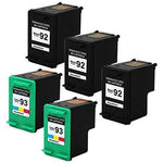 5PK Compatible For HP 92 93 Ink Cartridges Photosmart C3173 C3193 C3125 C3175