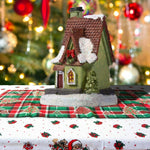 Resin Christmas Village Houses with LED Xmas Holiday Decoration Ornaments Gift