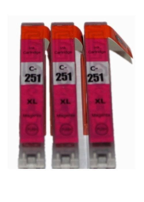 3pk CLI-251 XL Magenta Ink Fit For Canon PIXMA MG5522 MG6320 IP7220