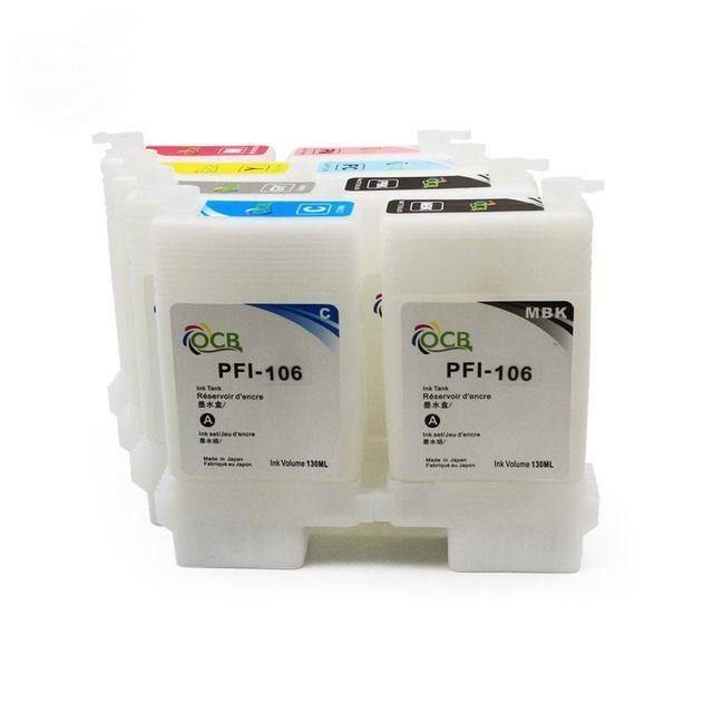 12 Empty Refillable ipf 6300 ipf 6400 ipf 6450 PFI-106 Ink cartridges ARC CHIP