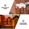 Resin Christmas Village Houses with LED Xmas Holiday Decoration Ornaments Gift