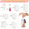 DIY Sublimation Keychain Blank 120Pcs Heat Transfer Keychain MDF Pendant 6 Style