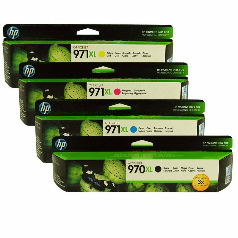 4 HP 971XL 970XL Ink Set Genuine CN627AM CN626AM CN628AM CN625AM