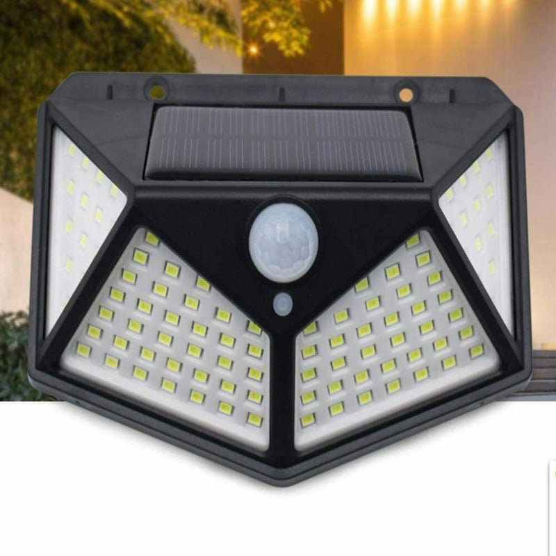 Waterproof 100 LED PIR Motion Sensor Solar Outdoor Garden Lamp Yard Black Light