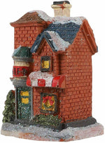 Resin Christmas Village Houses with LED Xmas Holiday Decoration Ornaments Gift