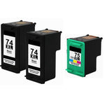 3PK HP 74XL Black & 75XL Tri-color Ink Photosmart C4280 C4342 C4344 D5345 D5360