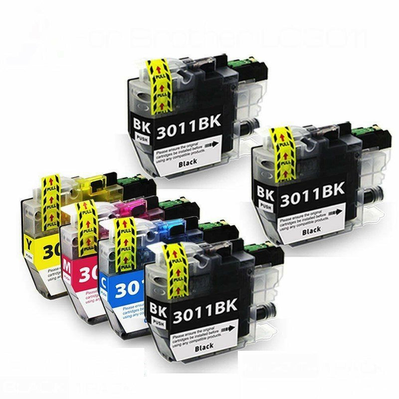 6pk for Brother LC3011 Black Cyan Magenta Yellow Ink Cartridge Set MFC-J491DW