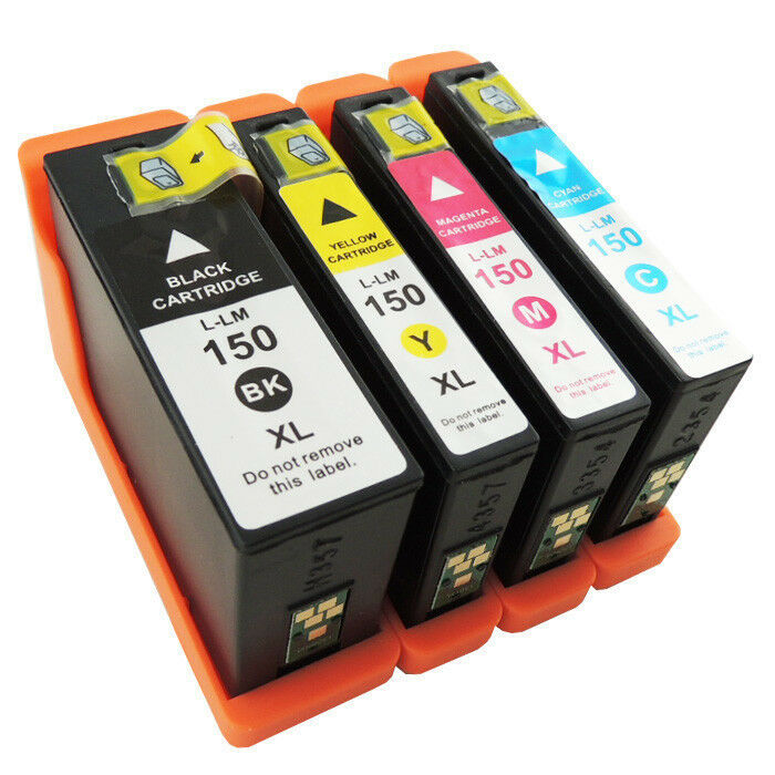 4pk 150XL Black Cyan Magenta Yellow Ink For Lexmark Pro 715 915 Pro715 Pro915