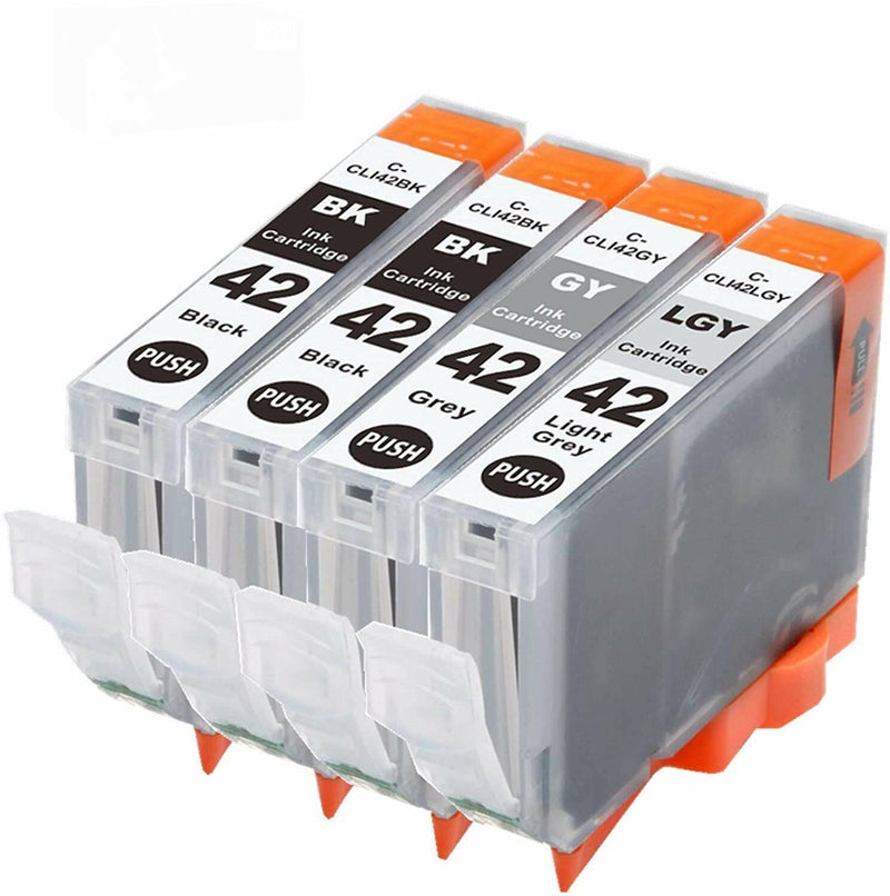 4 Pack Ink Cartridges for Canon Cli-42 Inkjet PIXMA PRO-100 (2BK,1G,1LG)