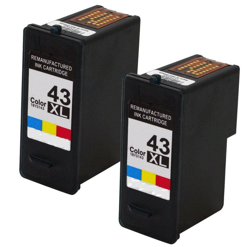 2 Combo Pack Ink for Lexmark #43 43XL Color X7550 X7675 X9350 X9575 Z1520