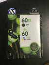 HP 60XL Back 60 Tri Color Combo PACK INK Cartridge N9H59FN #3586