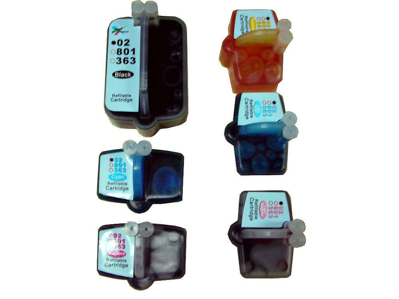 6 Refillable ink Cartridge for HP 02 C6280 C7200 C5100