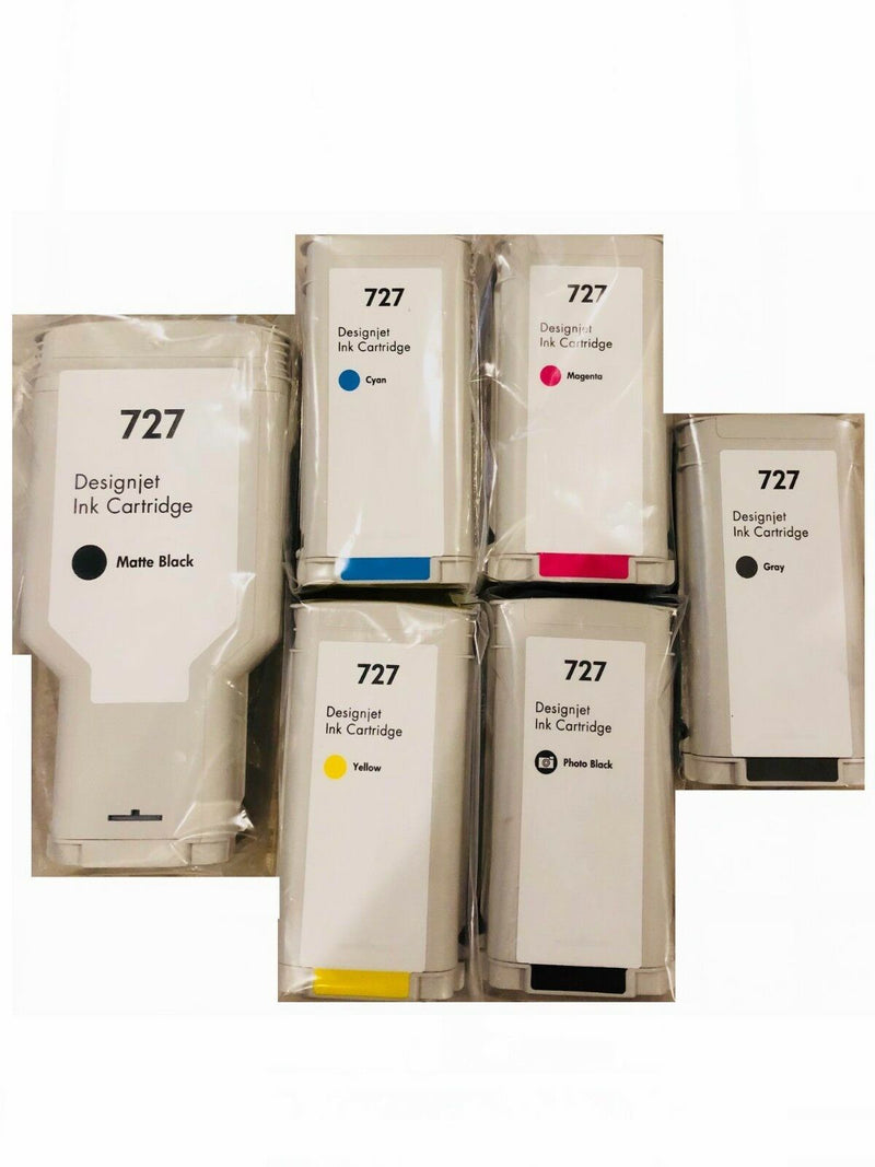 6 Pack Combo Compatible HP 727 Ink Cartridges For Designjet T920 Pritner