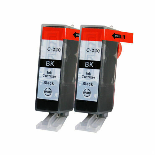 2 BLACK Ink cartridges for Canon PGI 220 PGI-220 fit Pixma MX860