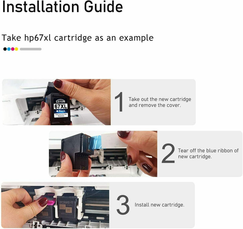 Remanufactured for HP 67XL Black Ink Cartridges HP ENVY 6052 6055 6058 6075