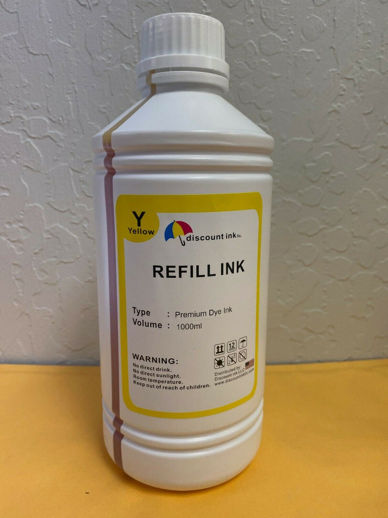 1000ml Yellow refill ink for HP Canon Brother Epson Refill CISS refillable